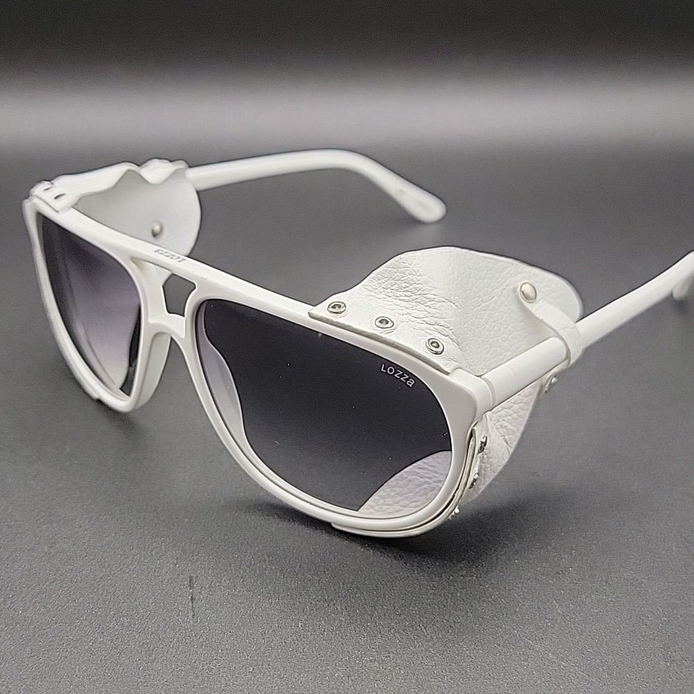 Lozza Zilo Cortina Sunglasses – White Frame Made in Italy Vintage Style Designer